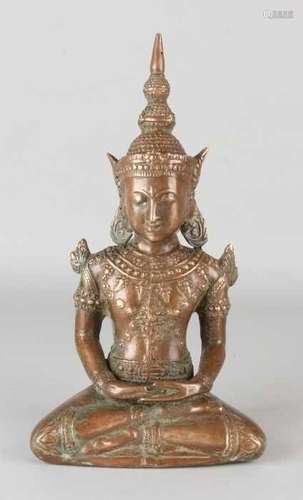 Large old / antique Indian or Thai bronze buddha. Size: H 28 cm. In good condition. Großer alter /