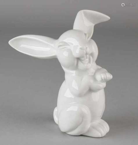 German Rosenthal porcelain smiling hare. Second half of the 20th century. Size: 13 cm. In good