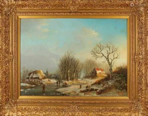 H. Laethum. Winter face with ice fun. Second half of the 20th century. Oil paint on panel. Size: