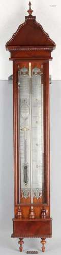 Early 19th century Dutch bakbarometer, Louis Seize, by Joosten. With tin plate, mahogany. Size: