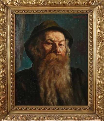 Adolf Hacker. 1873 - 1943. German school. Portrait South German man with beard. Oil paint on