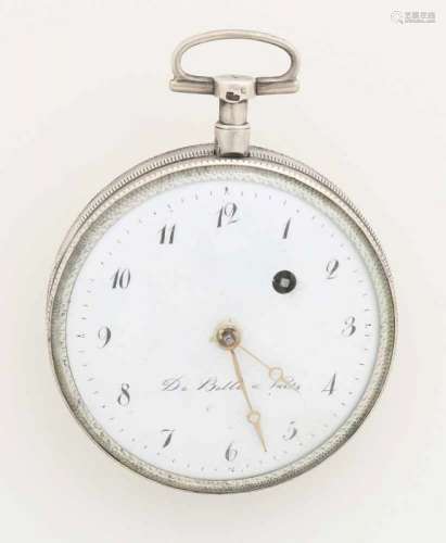 Special silver pocket watch, France, Dial described with De Bolle a Paris 