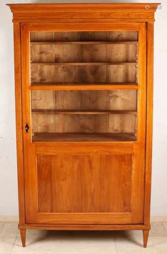 German Biedermeier ash or elm wood display case. Circa 1840. Recently professionally restored and