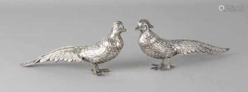 Set silver pheasants, 915/000. Spanish. 19x3x9cm, about 132 grams. In good condition Set silberne