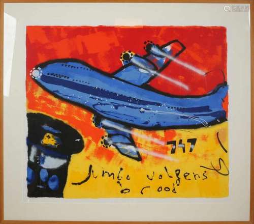 Herman Brood. 1946 - 2001. Jumbo according to Bread. Silkscreen on paper. Size: 90 x 100 cm. In good