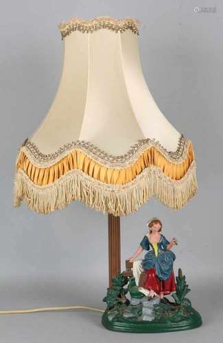 Old hand-painted composition metal floor lamp. Piece of fog. 20th century. Size: H 53 cm. In