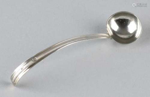 Silver 835/000 mustard spoon with ridges top of the handle and bottom of the container. Mr. P.