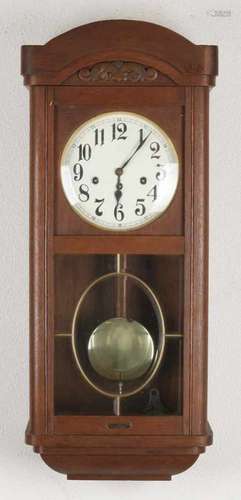 Fine antique oak Westminster regulator with quarter-turn movement. Circa 1920. Size: 79 cm. In