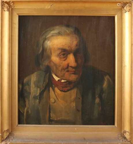 Monogram PVB First half 19th century German school. Portrait German gentleman. Oil paint on linen.