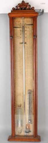 Antique English bakbarometer. Size: 102 cm. In good condition. Antikes englisches Bakbarometer.