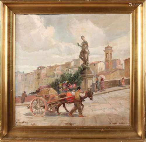 Traub, possibly Gustav Traub. 1885 - 1955. German school. Firenze 1920. Fante Trinita. Oil paint