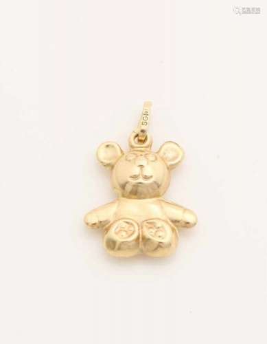 Yellow gold charm in the shape of a bear, 585/000. 13x16mm. (without eye). about 0.7 grams. In