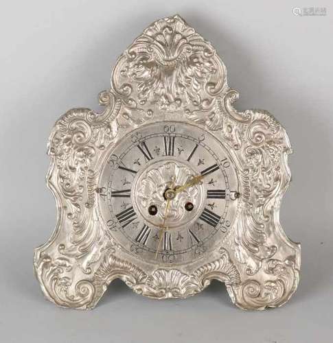 German wall clock with built-in 19th century French movement. Wedding. Size: 30 x 28 x 8 cm. In