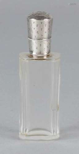 Eight-level cut pilot bottle complete with sharpened stopper and silver 835/000 frame and cap.