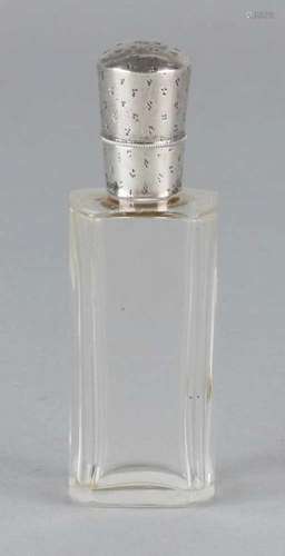 Eight-level cut pilot bottle complete with sharpened stopper and silver 835/000 frame and cap.