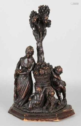 South German wood-stoned (spruce) religious 18th century Baroque carving with original polychromy.