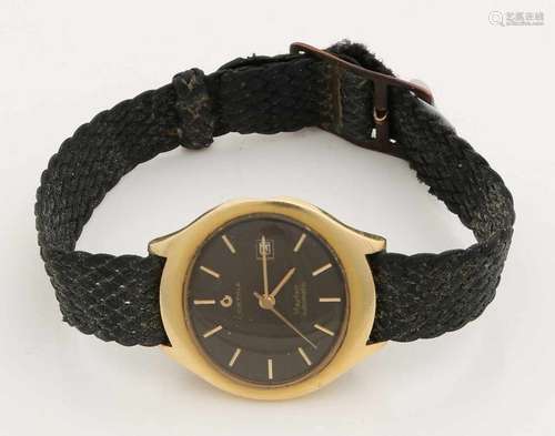 Yellow gold watch, 585/000, Certina May Fair Automatic. , ladies model with oval case and nylon