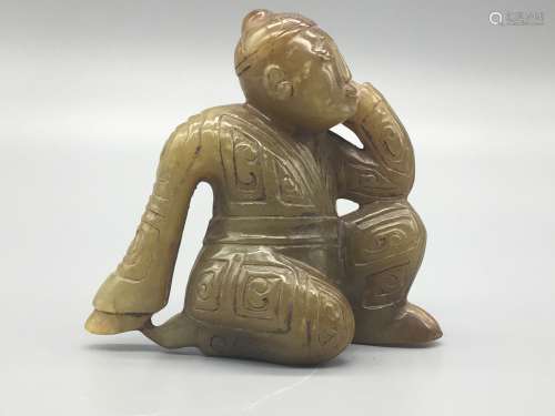 CHINESE JADE CARVED HUMAN