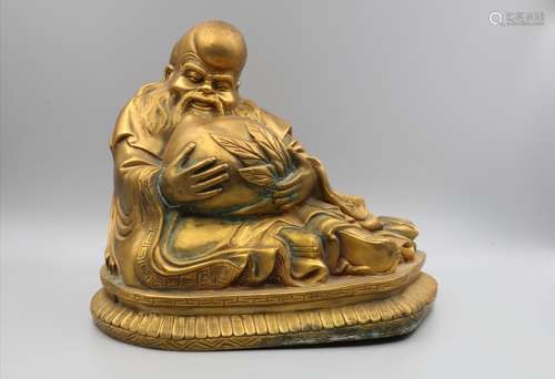 CHINESE GILT BRONZE FIGURE