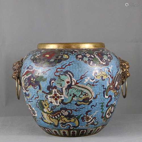 CHINESE BRONZE CLOISONNE JAR