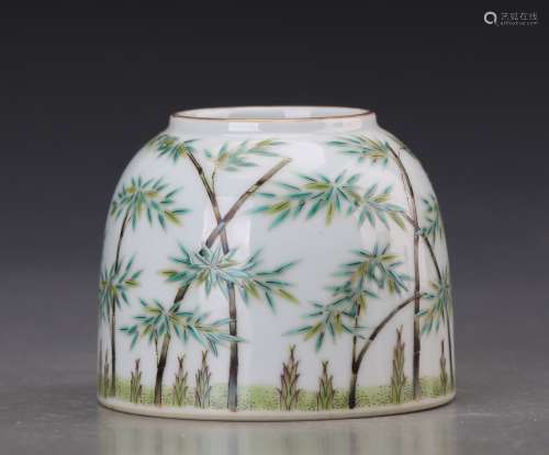 CHINESE FAMILLE ROSE WASHPOT WITH YONGZHENG MARK