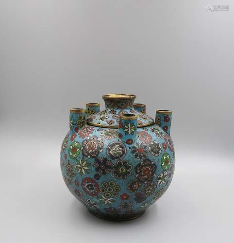 CHINESE BRONZE CLOISONNE VASE