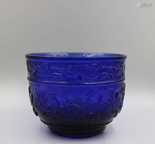 CHINESE BLUE GLASSWARE BOWL