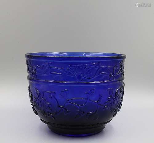CHINESE BLUE GLASSWARE BOWL