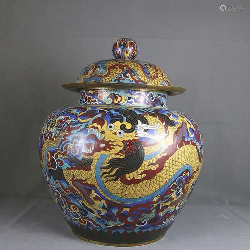 CHINESE BRONZE CLOISONNE JAR