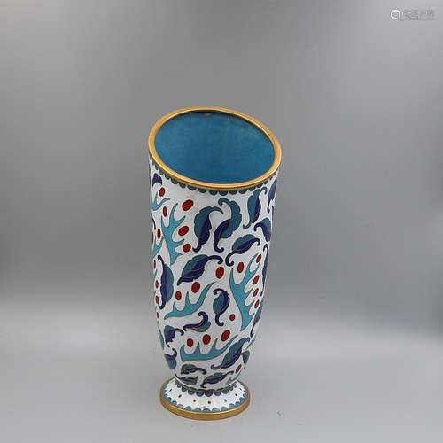 CHINESE BRONZE CLOISONNE FLOWERPOT