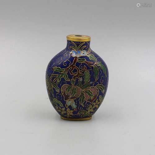 CHINESE BRONZE CLOISONNE SNUFF BOTTLE