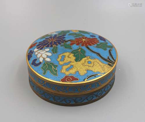 CHINESE BRONZE CLOISONNE BOX