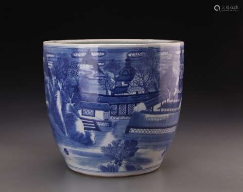 CHINESE BLUE AND WHITE JAR