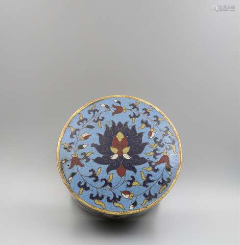 CHINESE BRONZE CLOISONNE BOX