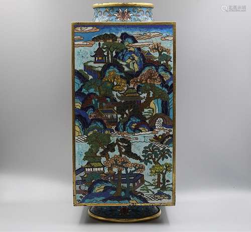 CHINESE BRONZE CLOISONNE VASE