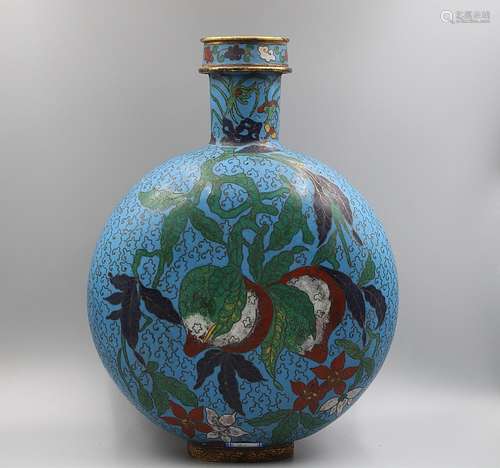 CHINESE BRONZE CLOISONNE MOONFLASK