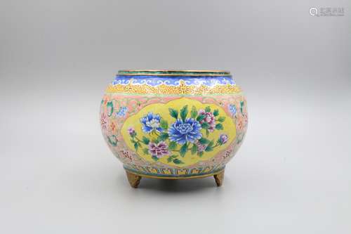 CHINESE CLOISONNE ENAMEL WASHPOT