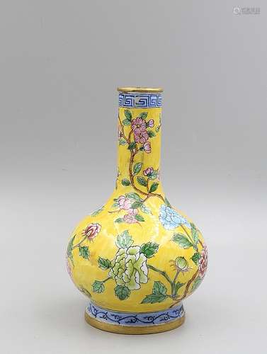 CHINESE BRONZE ENAMEL CLOISONNE VASE