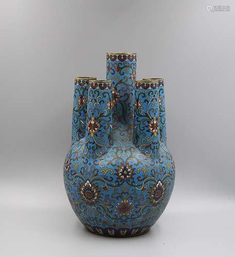 CHINESE BRONZE CLOISONNE VASE