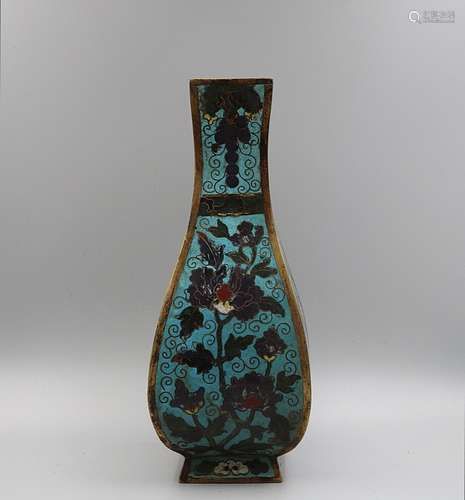 CHINESE BRONZE CLOISONNE VASE