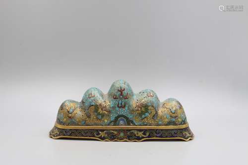 CHINESE BRONZE CLOISONNE PEN STAND