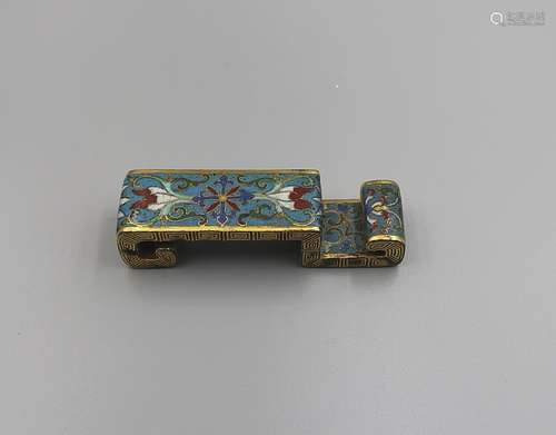 CHINESE BRONZE CLOISONNE INK REST