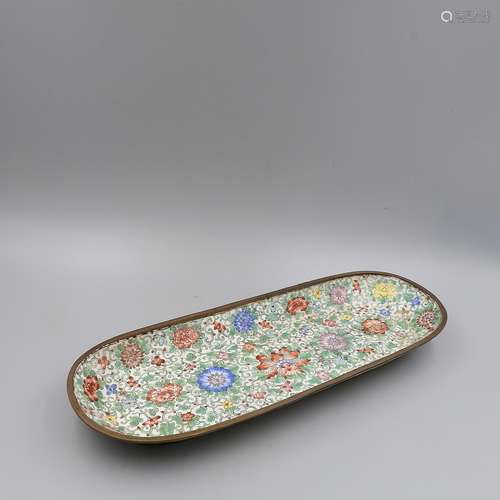 CHINESE BRONZE ENAMEL PLATE