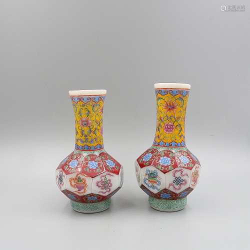 TWO CHINESE GLASSWARE VASES