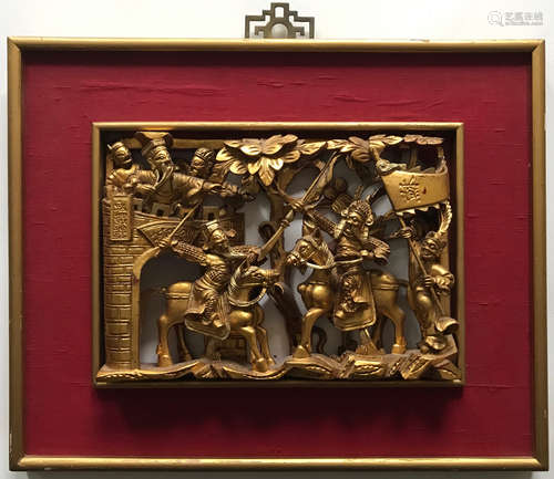 A STORY DESIGN WOODCARVINGS OF GOLD PAINTING