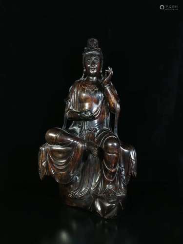 17-19TH CENTURY, AN EAGLEWOOD GUANYIN FIGURE, QING DYNASTY