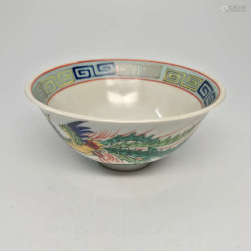 17-19TH CENTURY, A DRAGON&PHOENIX PATTERN BOWL, QING DYNASTY