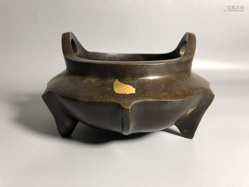 17-19TH CENTURY, A BRONZE CENSER, QING DYNASTY