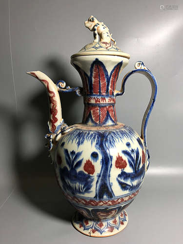 13TH CENTURY, A BLUE&WHITE UNDERGLAZED RED WINE JAR, YUAN DYNASTY