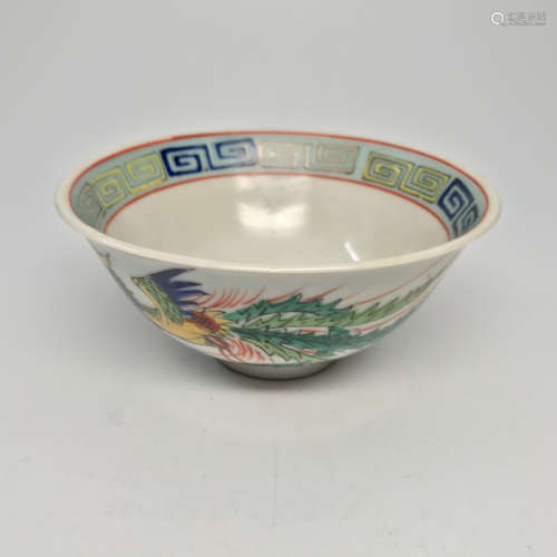 17-19TH CENTURY, A DRAGON&PHOENIX PATTERN BOWL, QING DYNASTY